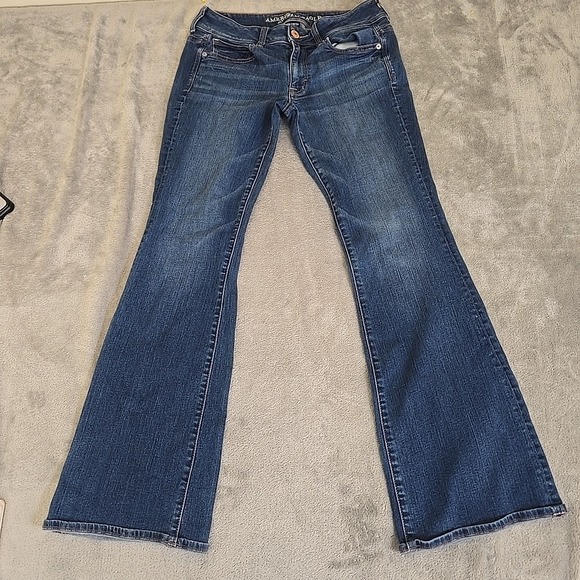 American Eagle Outfitters Denim - American Eagle Jeans Womens 8 Blue Kick Boot Long Dark Wash Super Stretch Flare